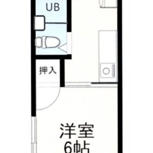 間取りは、無駄を省いた効率的な空間設計で、初めての一人暮らしや、家賃を抑えたい方にぴったりの物件です。 (間取)