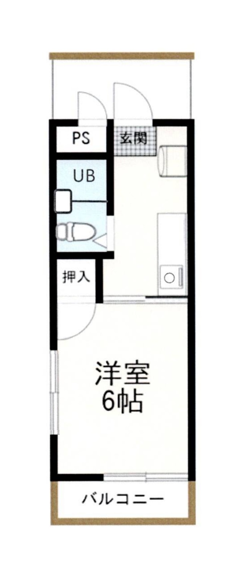 間取りは、無駄を省いた効率的な空間設計で、初めての一人暮らしや、家賃を抑えたい方にぴったりの物件です。