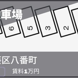 【静岡市葵区八番町】月額1万円の月極駐車場！法人・通勤の経費削減に最適